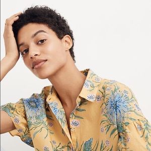 Madewell Ruffle-Sleeve Button-Down Shirt